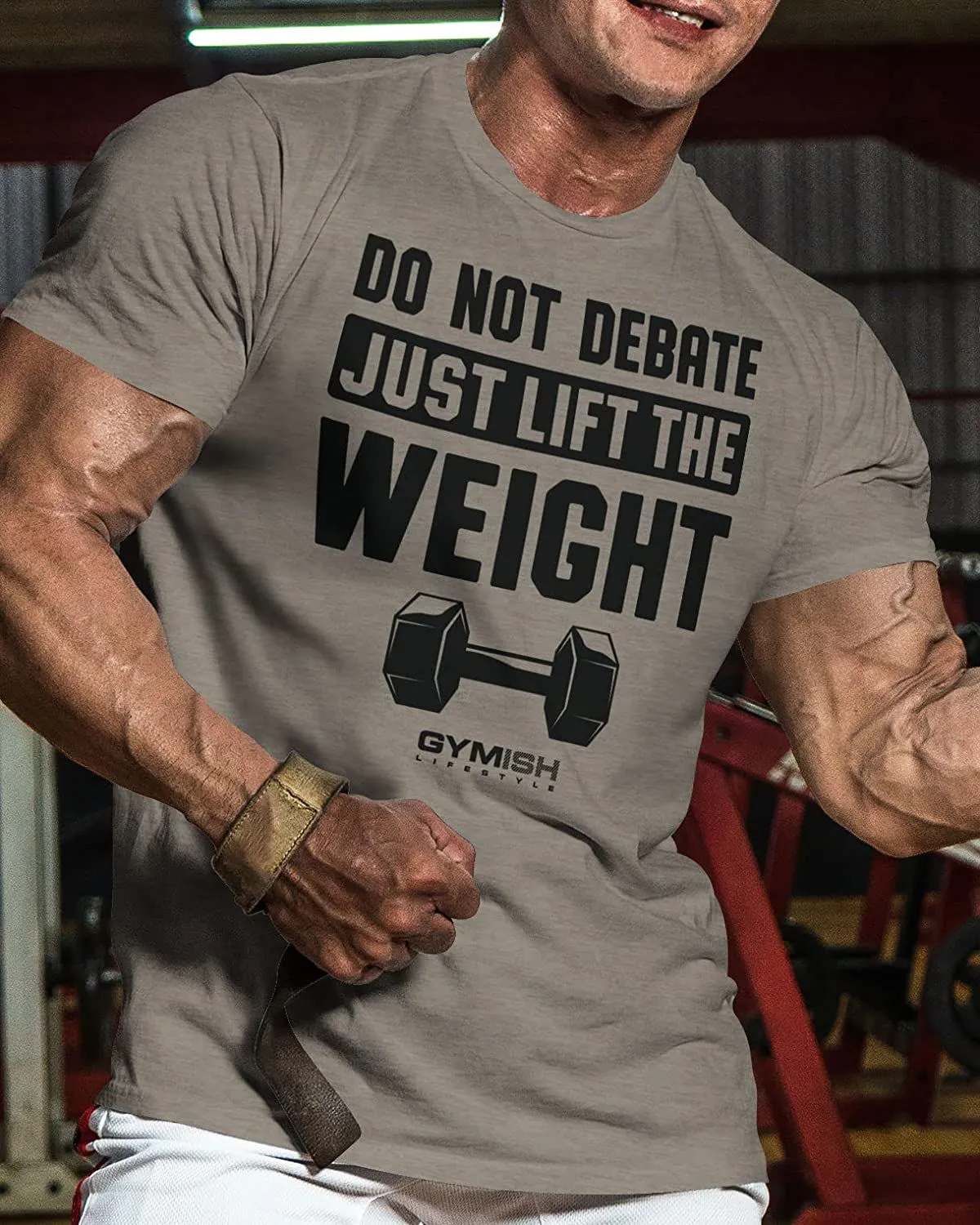 010. Do Not Debate Just Lift The Weight Funny Motivational Workout Gym T-Shirt for Men