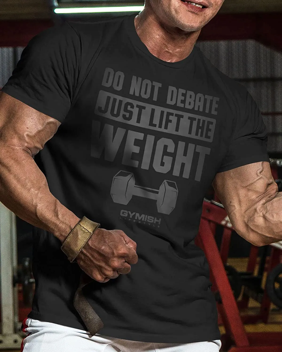 010. Do Not Debate Just Lift The Weight Funny Motivational Workout Gym T-Shirt for Men