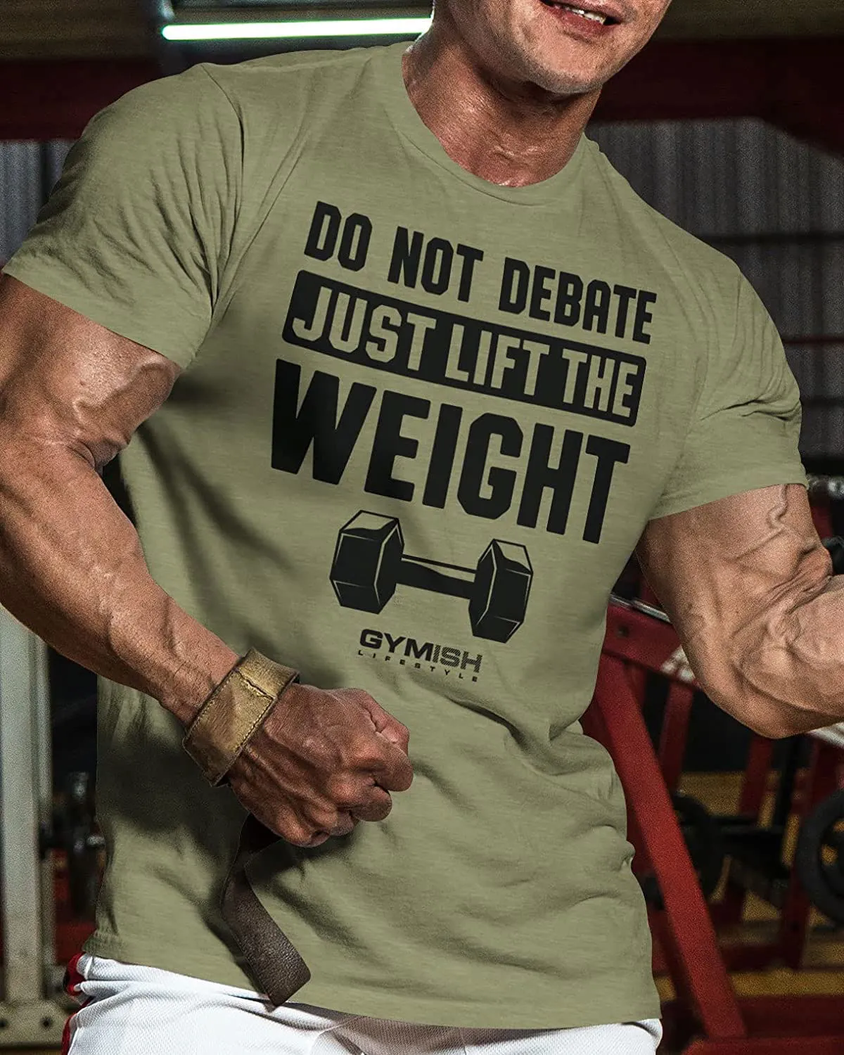 010. Do Not Debate Just Lift The Weight Funny Motivational Workout Gym T-Shirt for Men