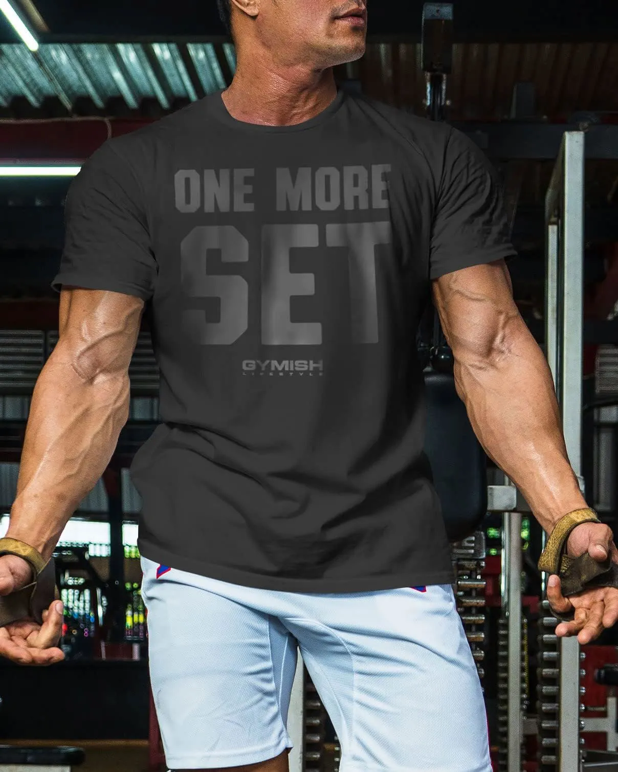 018. One More Set Funny Motivational Workout Gym T-Shirt for Men