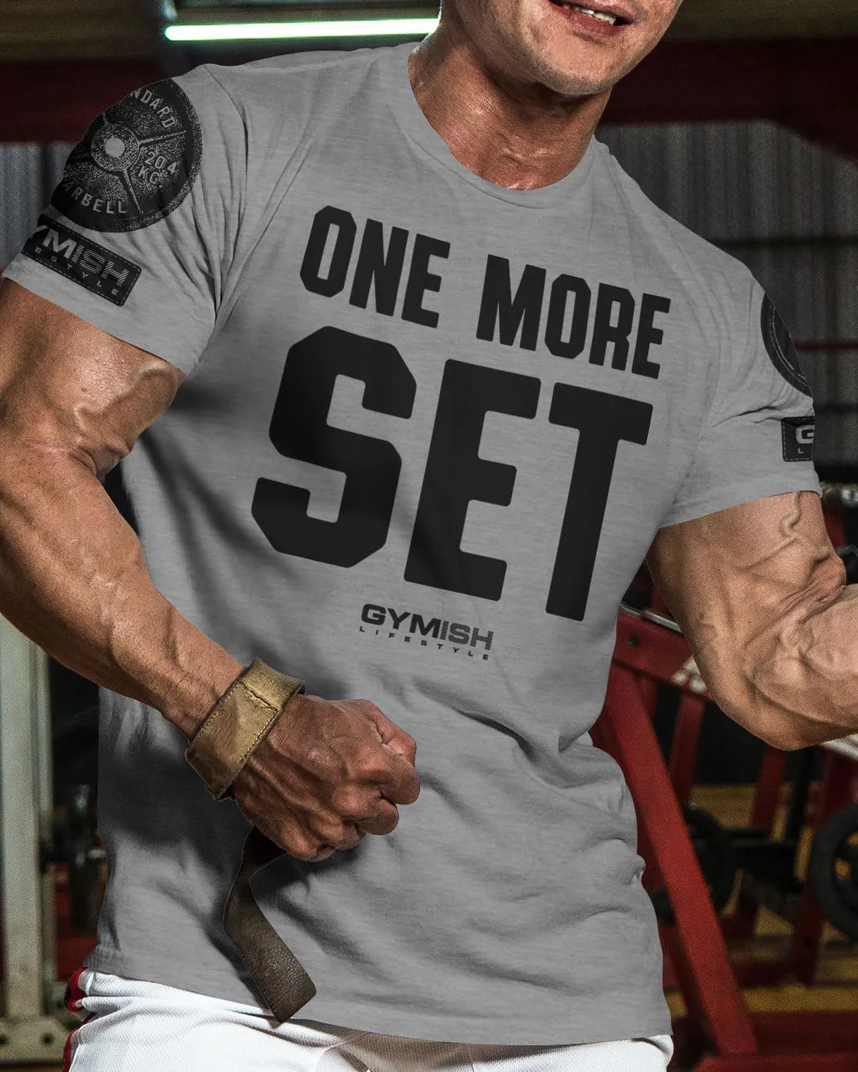018. One More Set Funny Motivational Workout Gym T-Shirt for Men