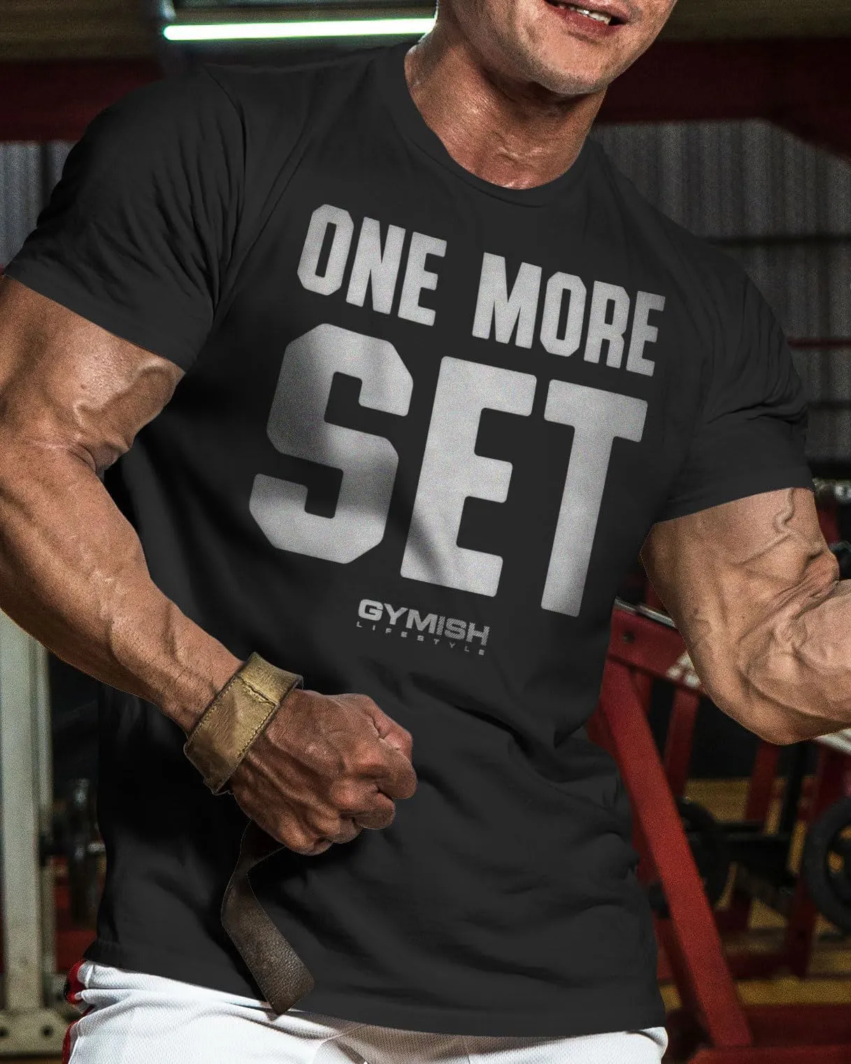 018. One More Set Funny Motivational Workout Gym T-Shirt for Men