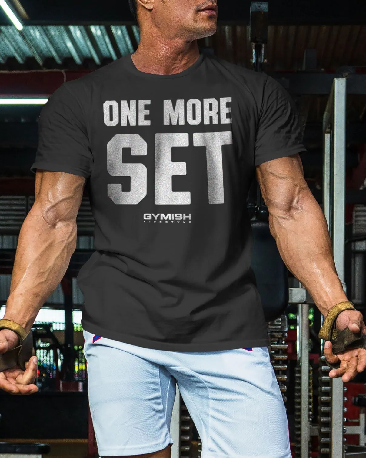 018. One More Set Funny Motivational Workout Gym T-Shirt for Men