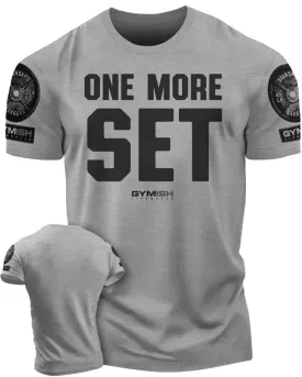 018. One More Set Funny Motivational Workout Gym T-Shirt for Men
