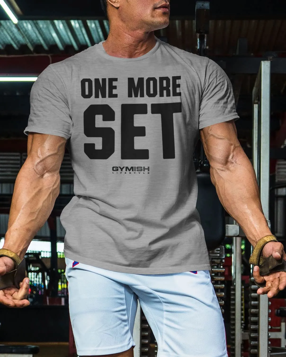 018. One More Set Funny Motivational Workout Gym T-Shirt for Men