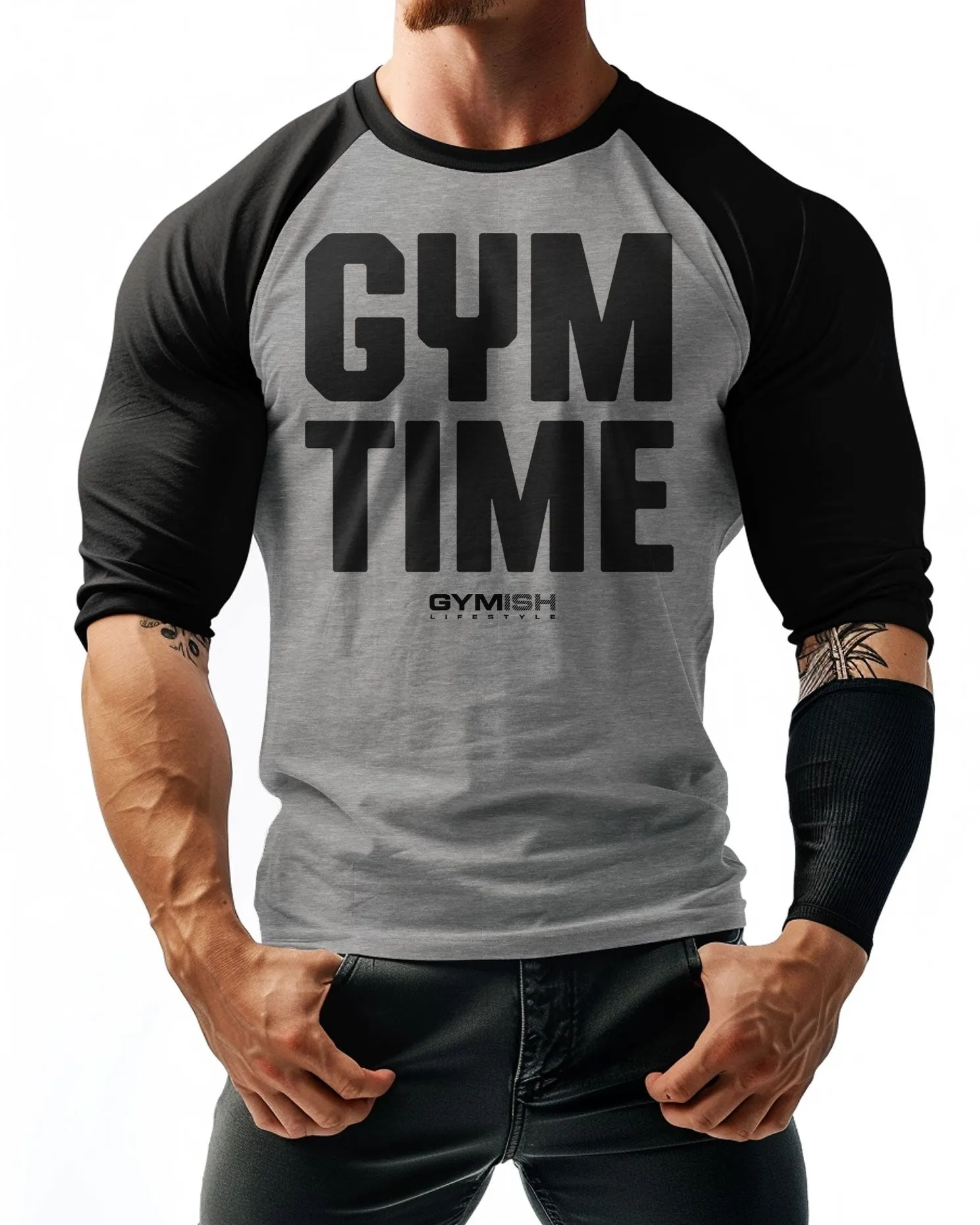 019. RAGLAN Gym Time Workout Gym Shirt for Men