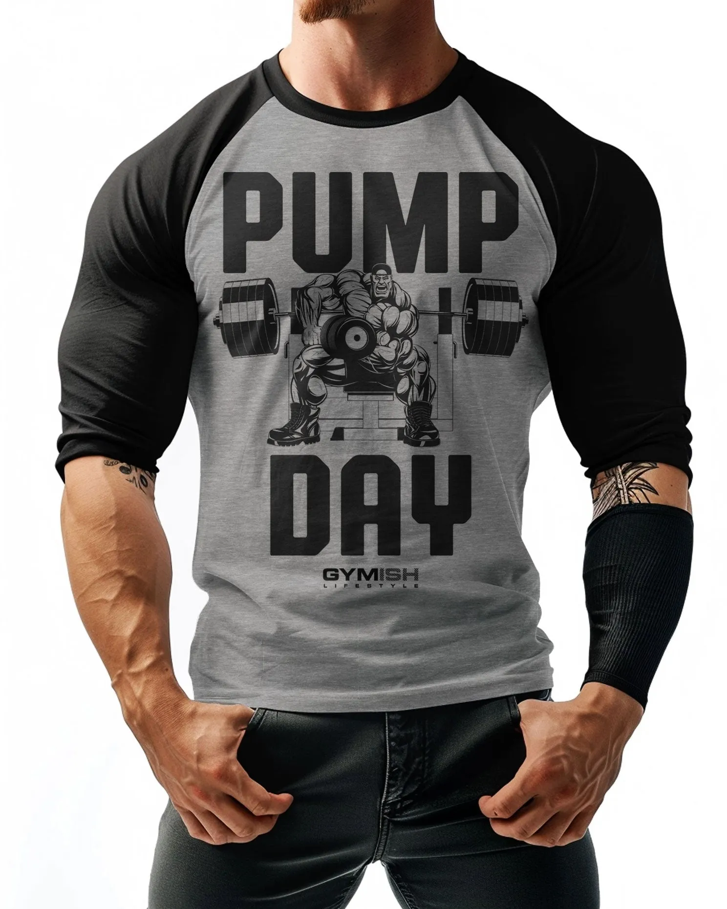024. RAGLAN Pump Day Workout Gym T-Shirt for Men