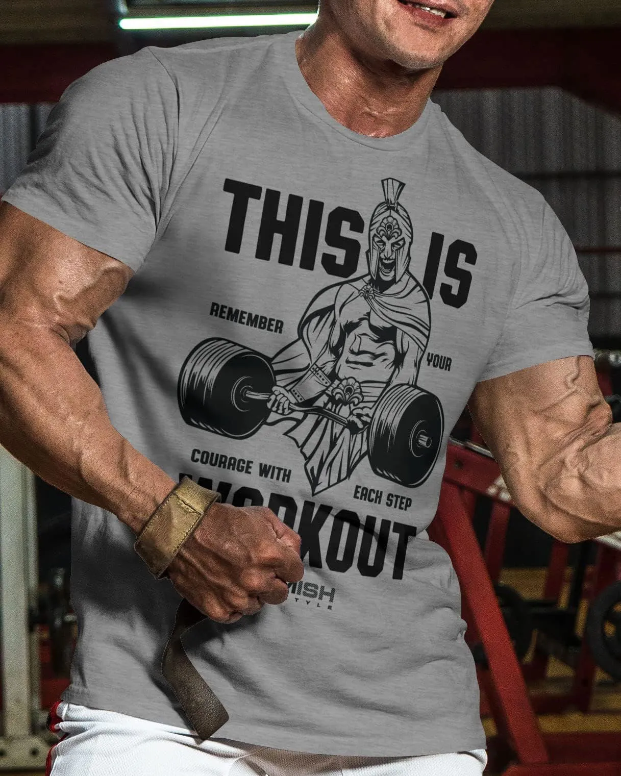 026. Spartan Gym Funny Motivational Workout Gym T-Shirt for Men