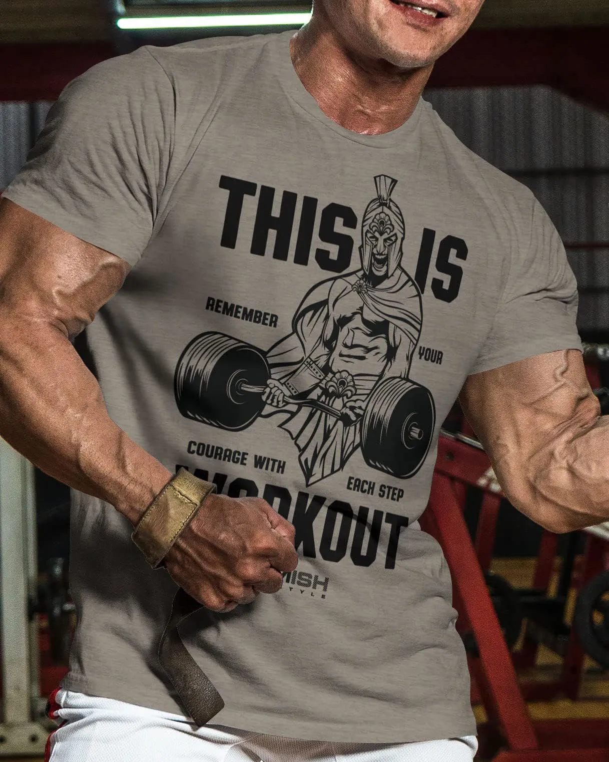 026. Spartan Gym Funny Motivational Workout Gym T-Shirt for Men