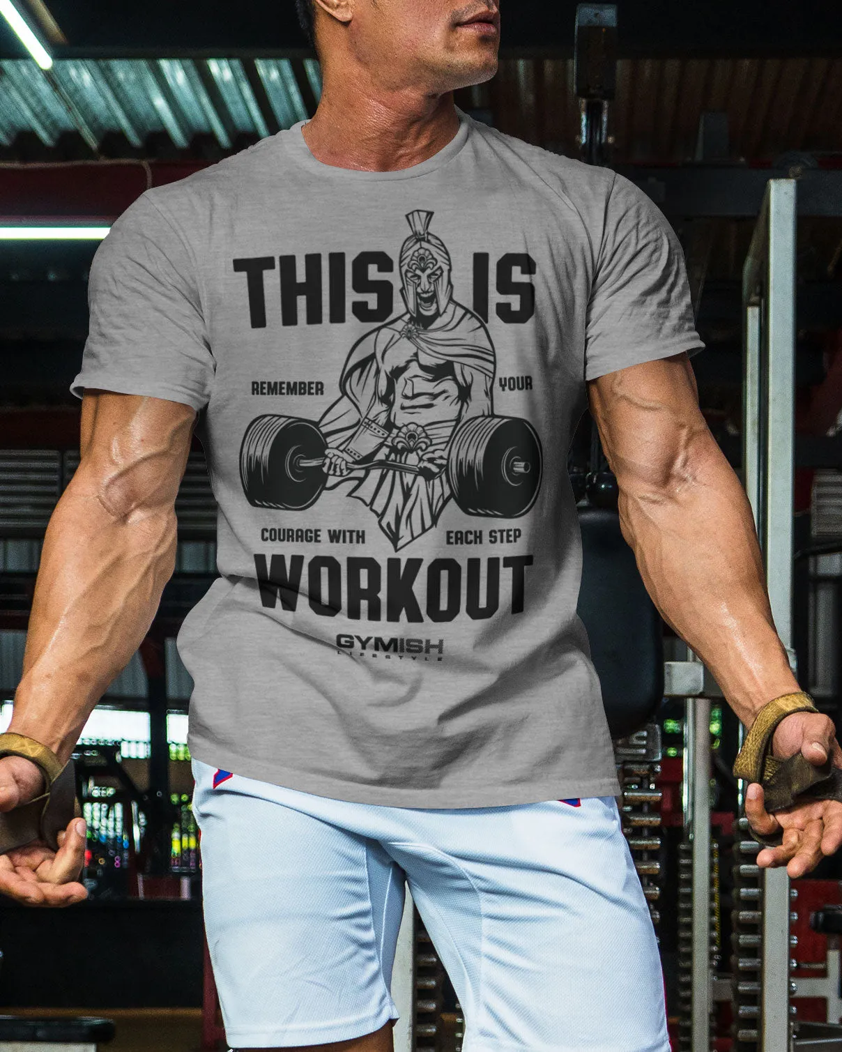 026. Spartan Gym Funny Motivational Workout Gym T-Shirt for Men