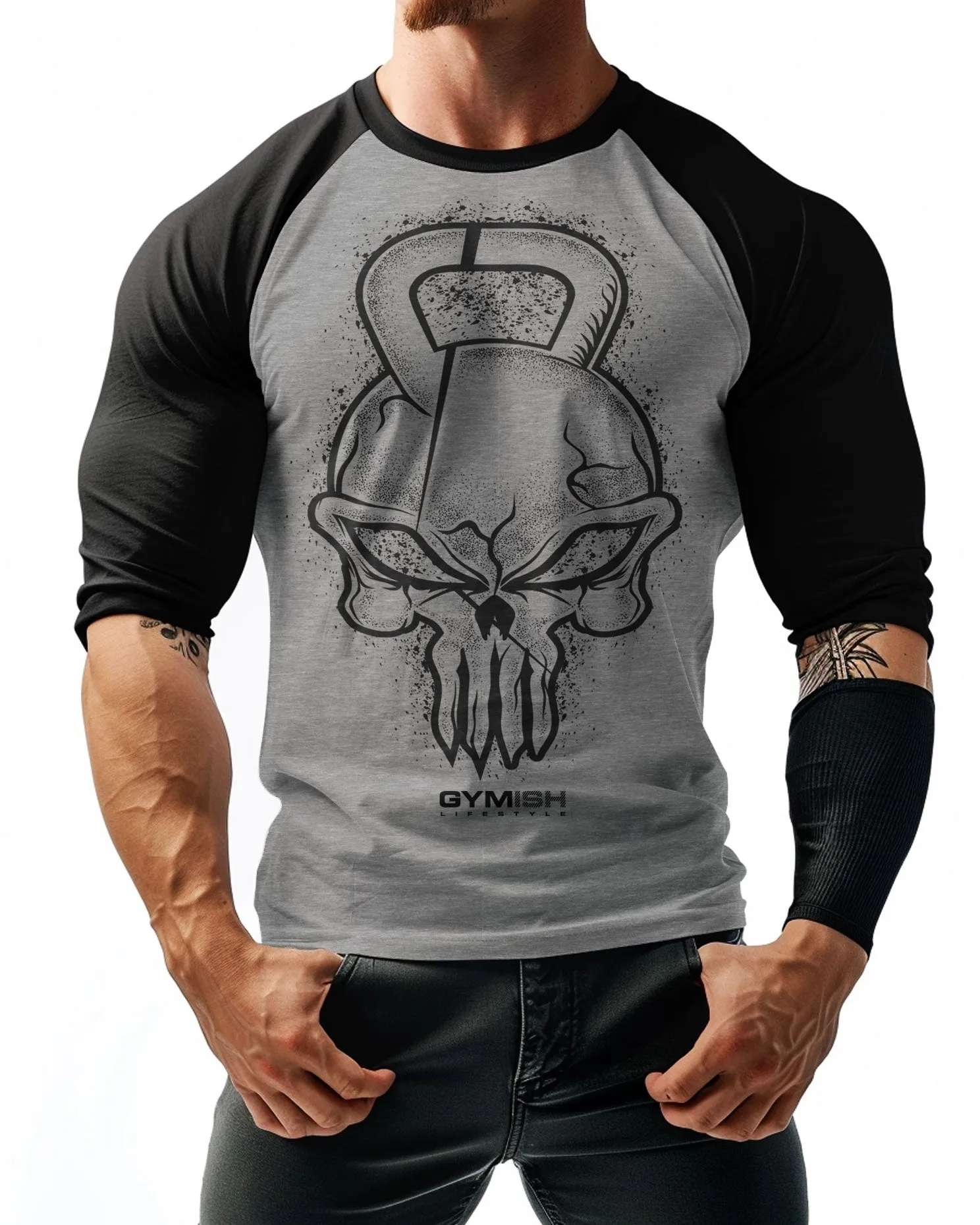 028. RAGLAN Gym Reaper Workout Gym T-Shirt for Men