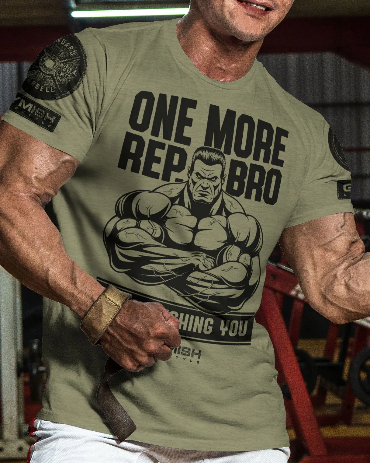 033. One More Rep, Bro! Funny Workout T-Shirt for Men