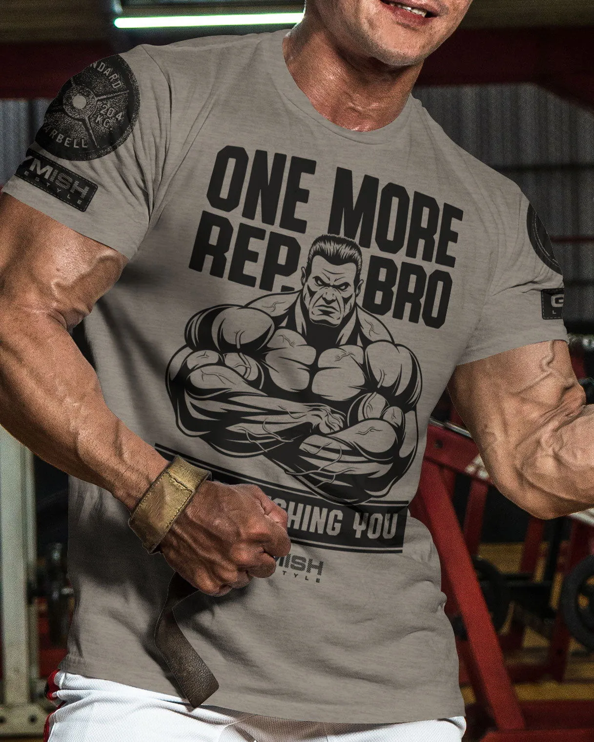 033. One More Rep, Bro! Funny Workout T-Shirt for Men