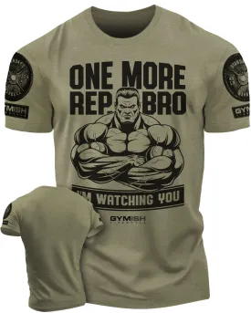 033. One More Rep, Bro! Funny Workout T-Shirt for Men