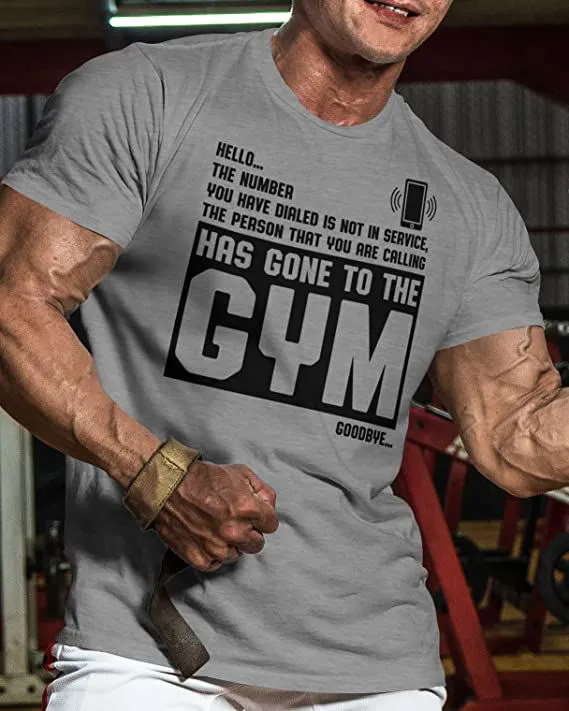 059. Hello... Goodbye Funny Motivational Workout Gym T-Shirt for Men