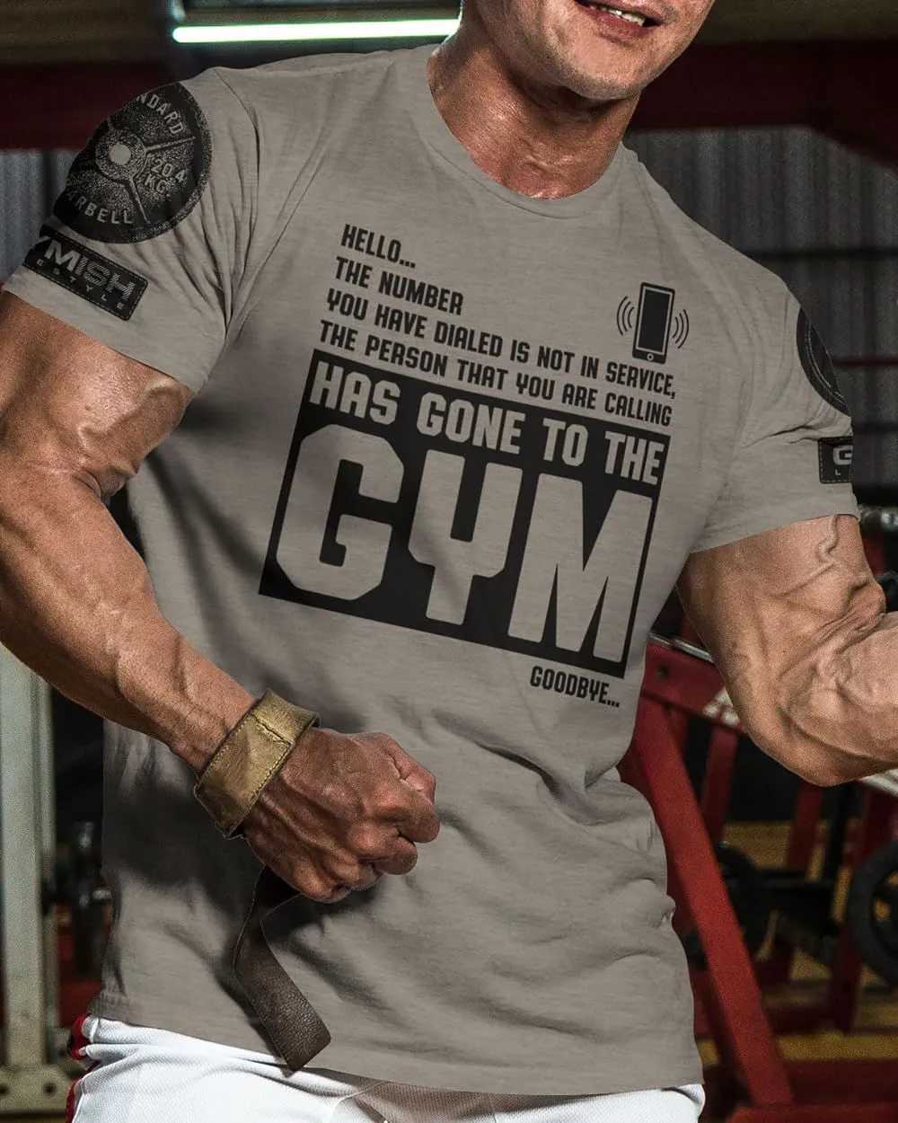 059. Hello... Goodbye Funny Motivational Workout Gym T-Shirt for Men