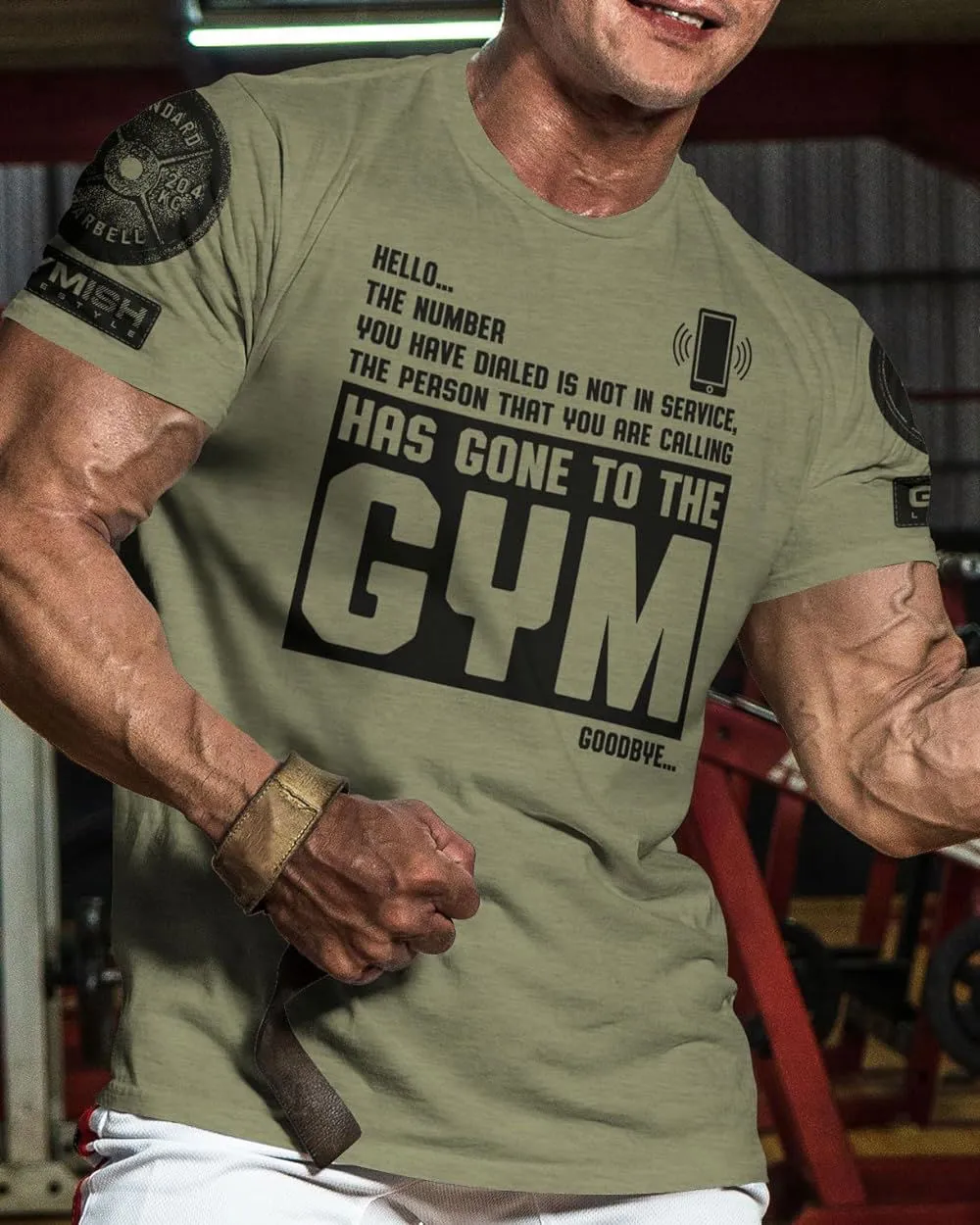 059. Hello... Goodbye Funny Motivational Workout Gym T-Shirt for Men