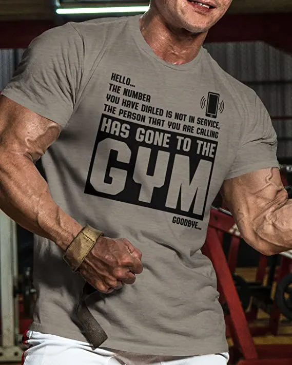 059. Hello... Goodbye Funny Motivational Workout Gym T-Shirt for Men