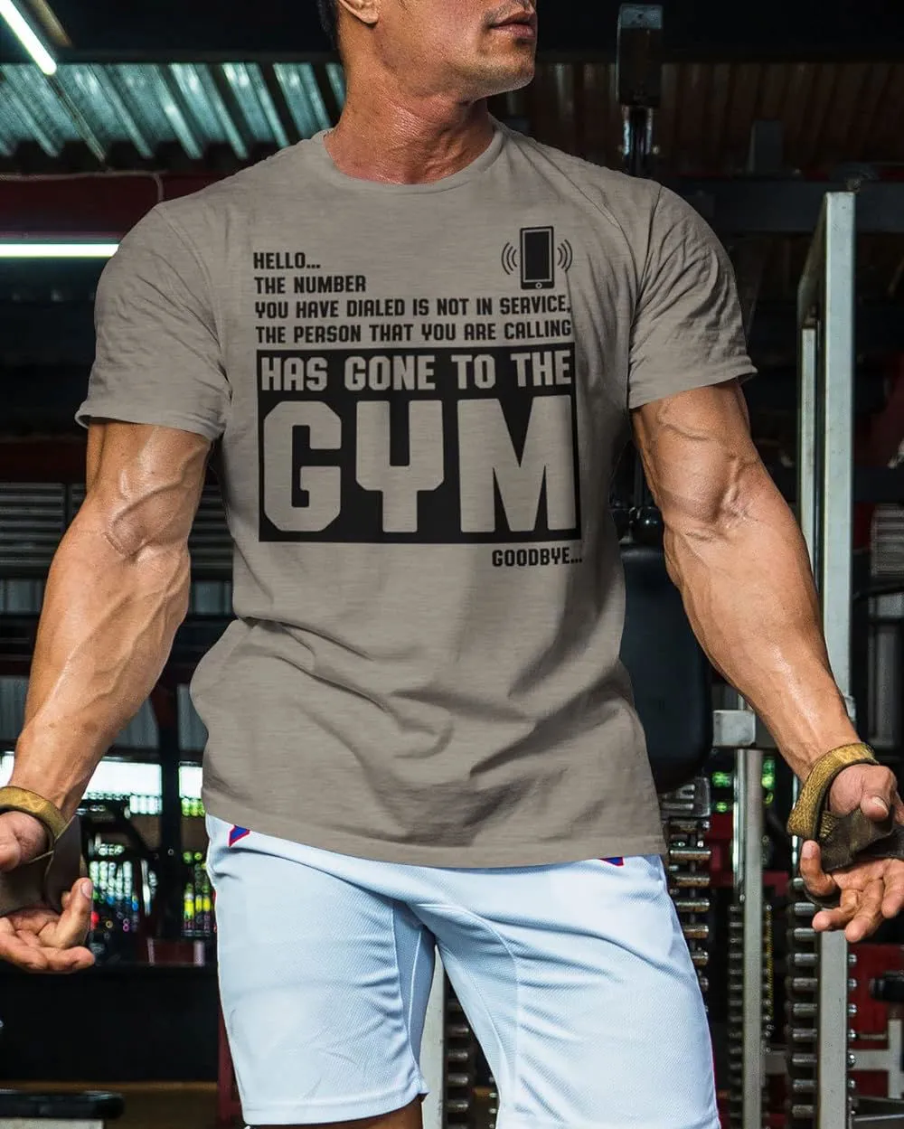 059. Hello... Goodbye Funny Motivational Workout Gym T-Shirt for Men