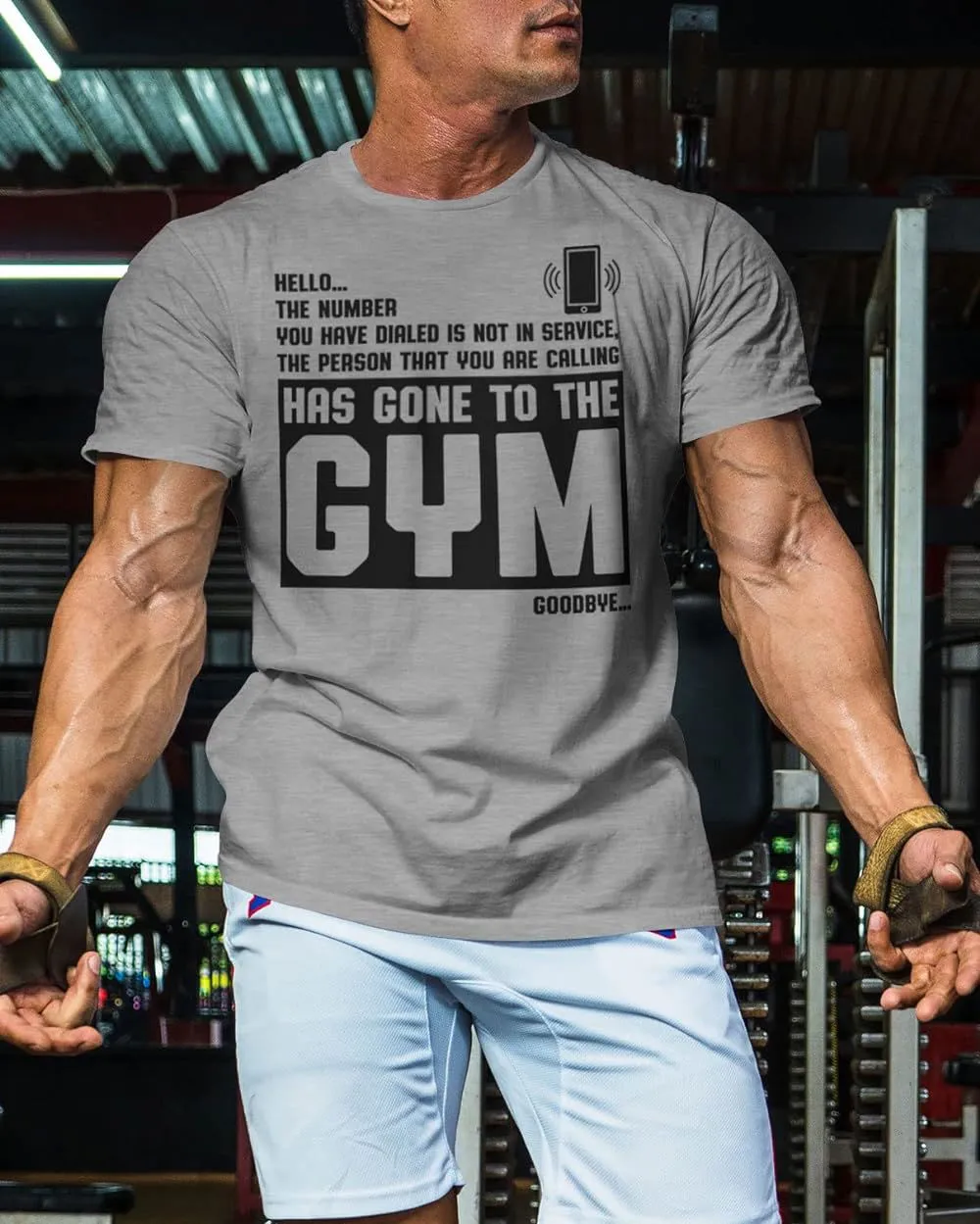 059. Hello... Goodbye Funny Motivational Workout Gym T-Shirt for Men