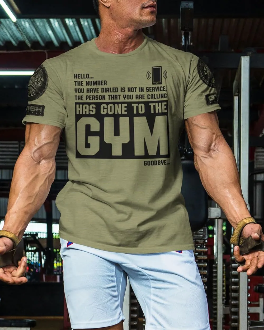 059. Hello... Goodbye Funny Motivational Workout Gym T-Shirt for Men