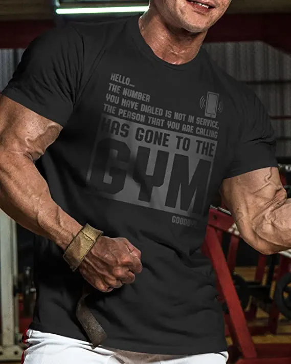 059. Hello... Goodbye Funny Motivational Workout Gym T-Shirt for Men