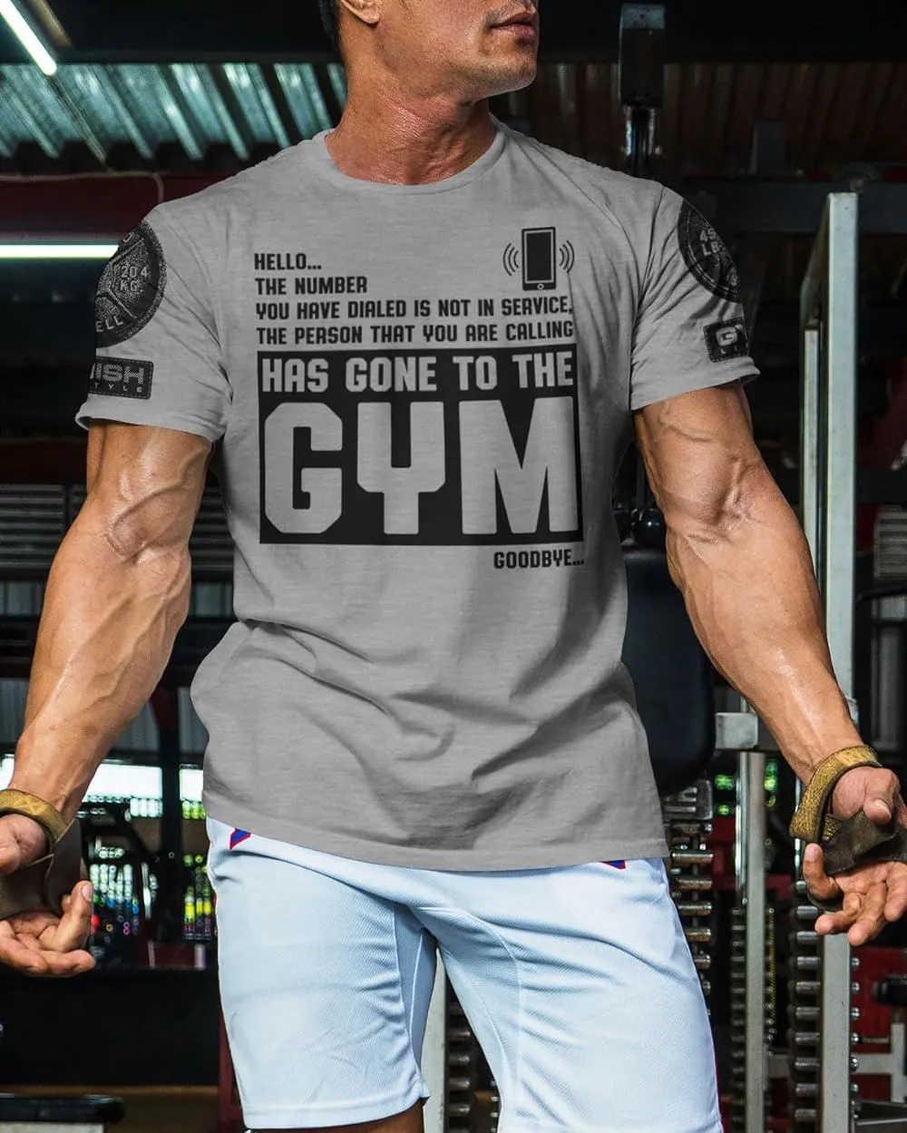 059. Hello... Goodbye Funny Motivational Workout Gym T-Shirt for Men