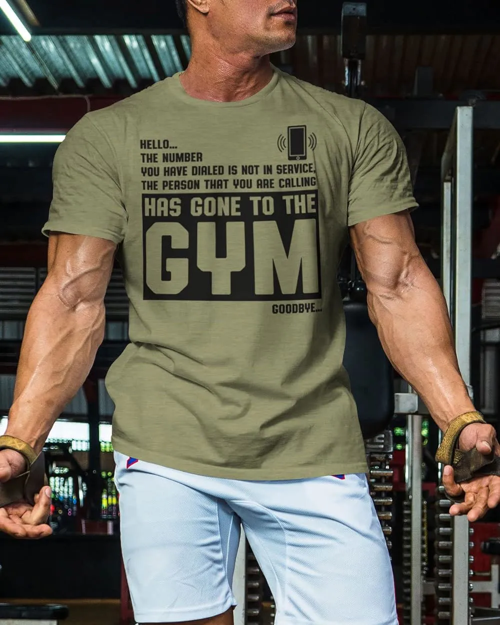 059. Hello... Goodbye Funny Motivational Workout Gym T-Shirt for Men