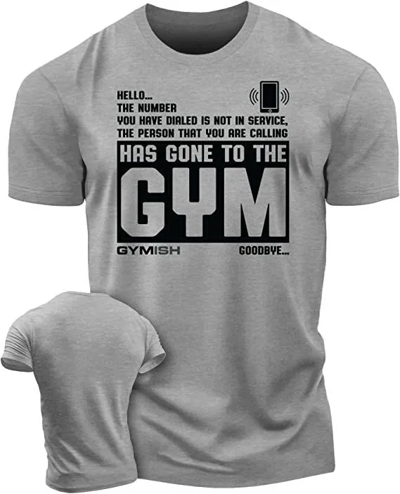 059. Hello... Goodbye Funny Motivational Workout Gym T-Shirt for Men
