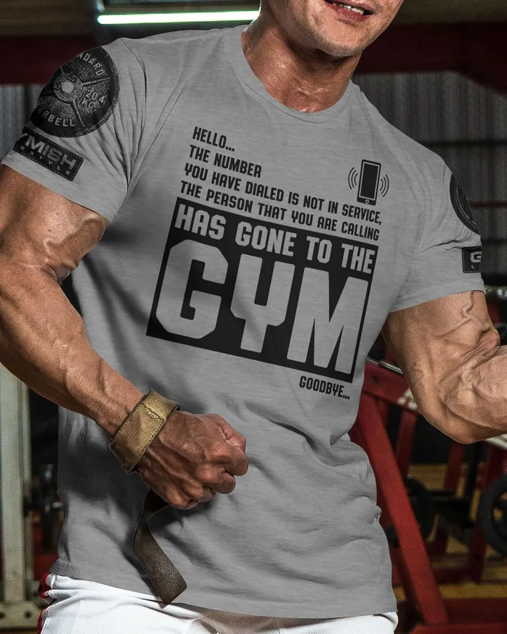 059. Hello... Goodbye Funny Motivational Workout Gym T-Shirt for Men