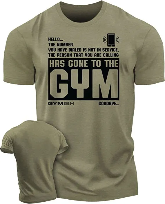 059. Hello... Goodbye Funny Motivational Workout Gym T-Shirt for Men