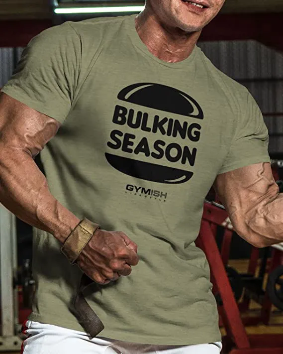 060. Bulking Season Funny Motivational Workout Gym T-Shirt for Men