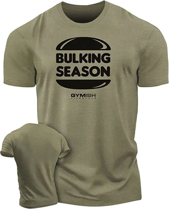 060. Bulking Season Funny Motivational Workout Gym T-Shirt for Men