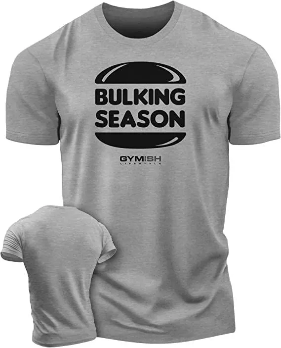 060. Bulking Season Funny Motivational Workout Gym T-Shirt for Men
