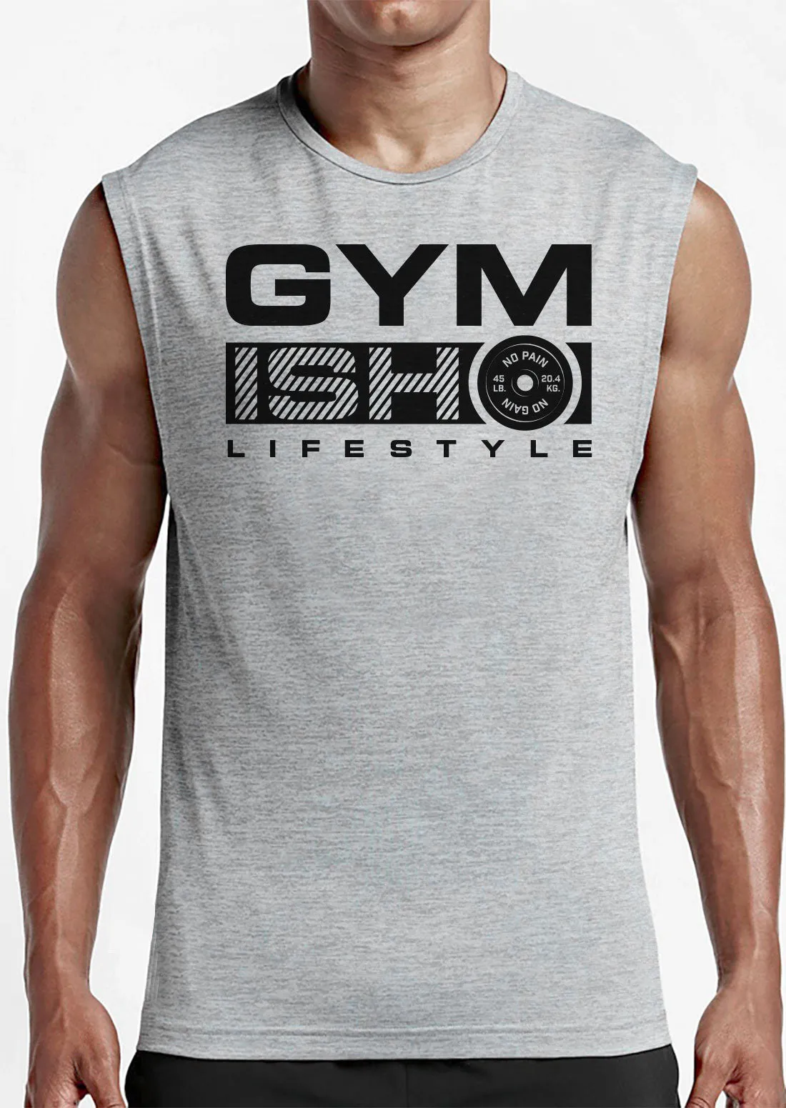 068. Gymish Lifestyle Funny Workout Muscle Tank Top for Men
