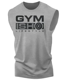 068. Gymish Lifestyle Funny Workout Muscle Tank Top for Men