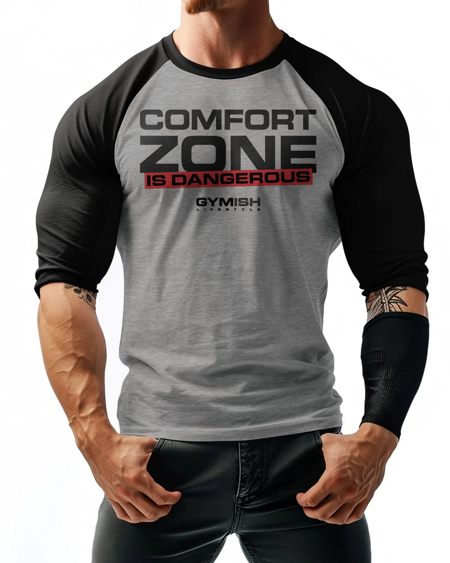 075. RAGLAN Comfort Zone Workout Gym T-Shirt for Men