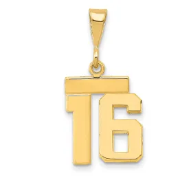 14k yellow gold small polished number 16 charm