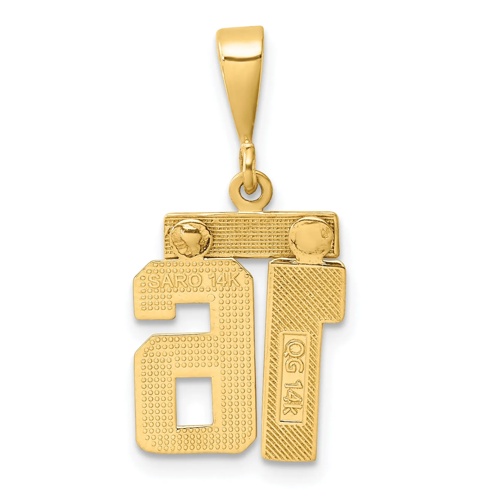 14k yellow gold small polished number 16 charm