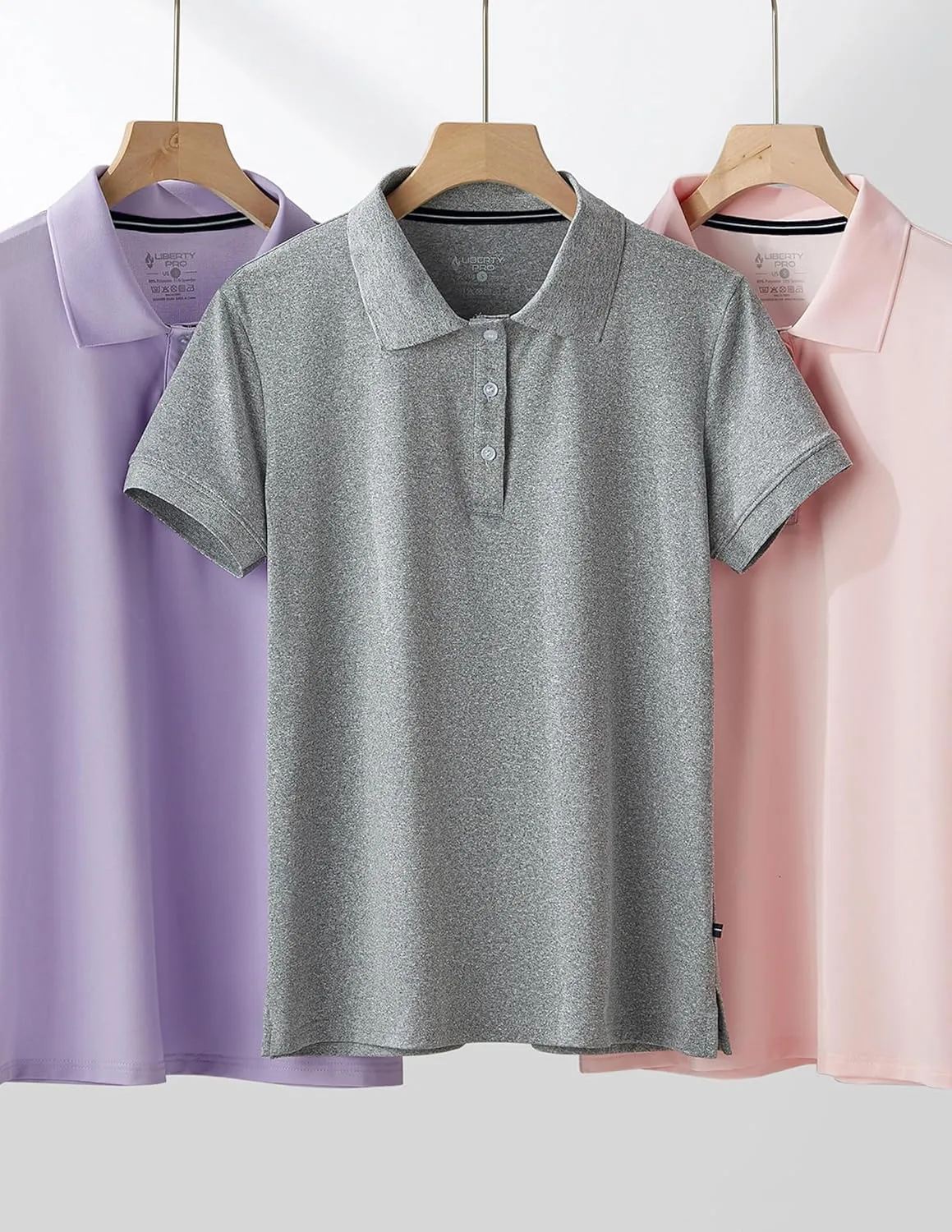 3 Pack Women's Athletic Dry Fit Polo Shirts, Wicking Short Sleeve Collared Golf T Shirt Tennis Tops