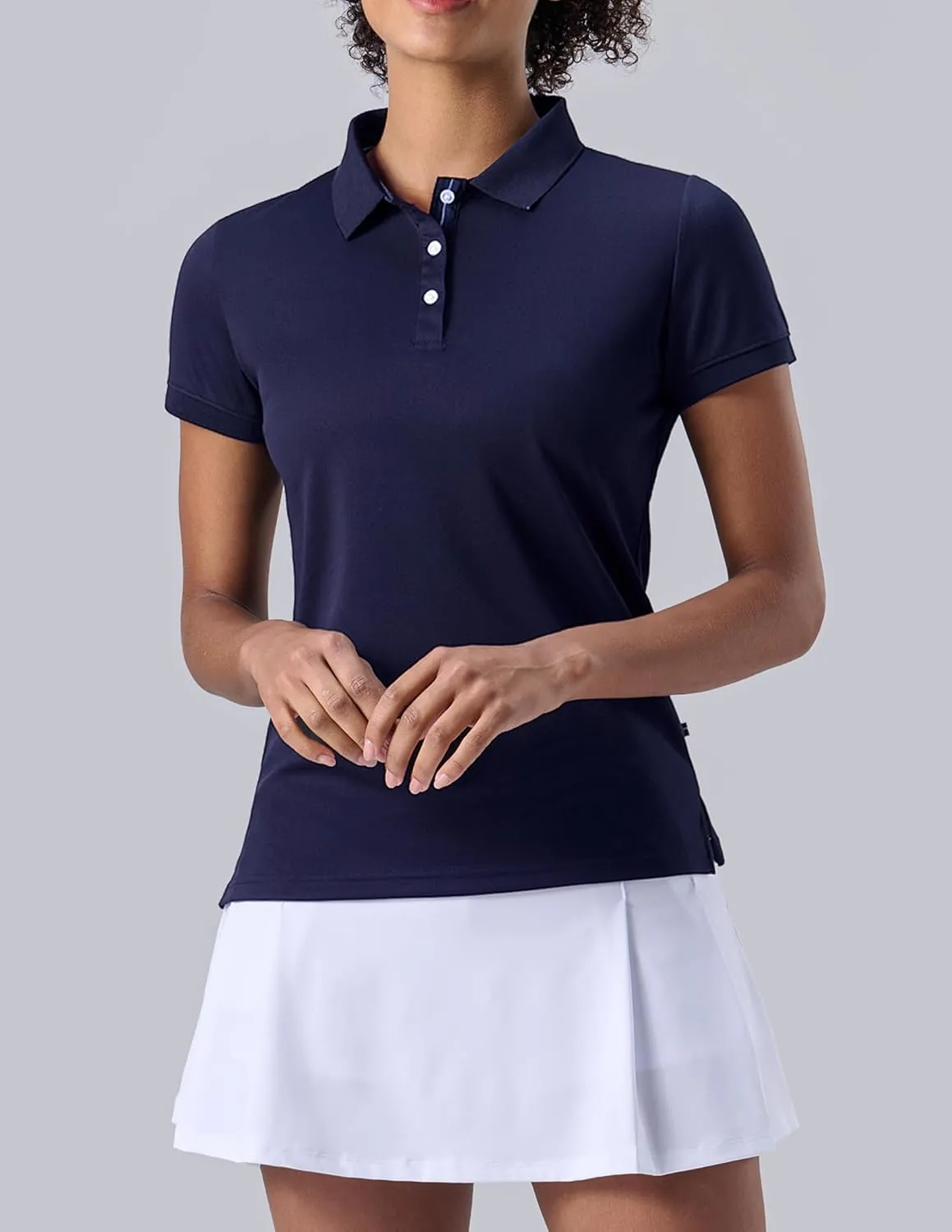 3 Pack Women's Athletic Dry Fit Polo Shirts, Wicking Short Sleeve Collared Golf T Shirt Tennis Tops