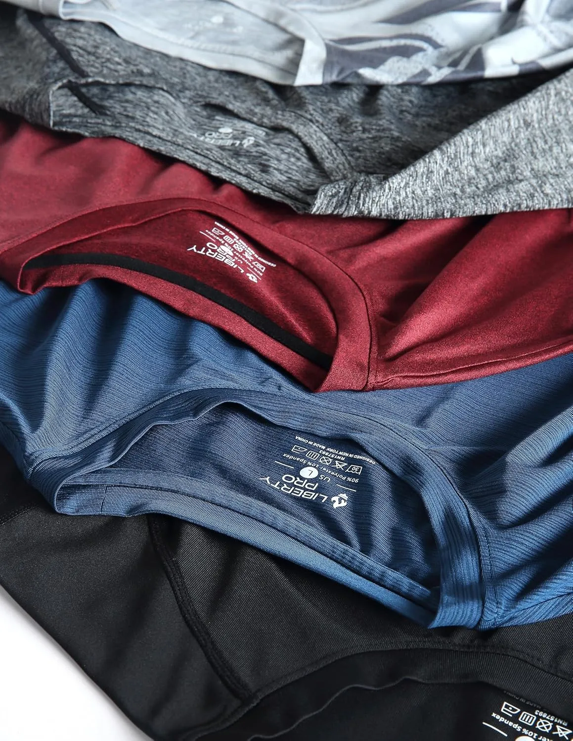 5 Pack Mens Active Quick Dry Crew Neck T Shirts | Athletic Running Gym Workout Short Sleeve Tee Tops Bulk