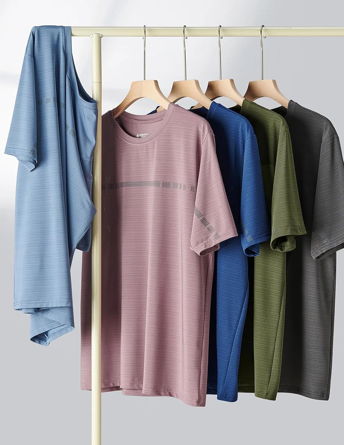 5 Pack Mens Active Quick Dry Crew Neck T Shirts | Athletic Running Gym Workout Short Sleeve Tee Tops Bulk