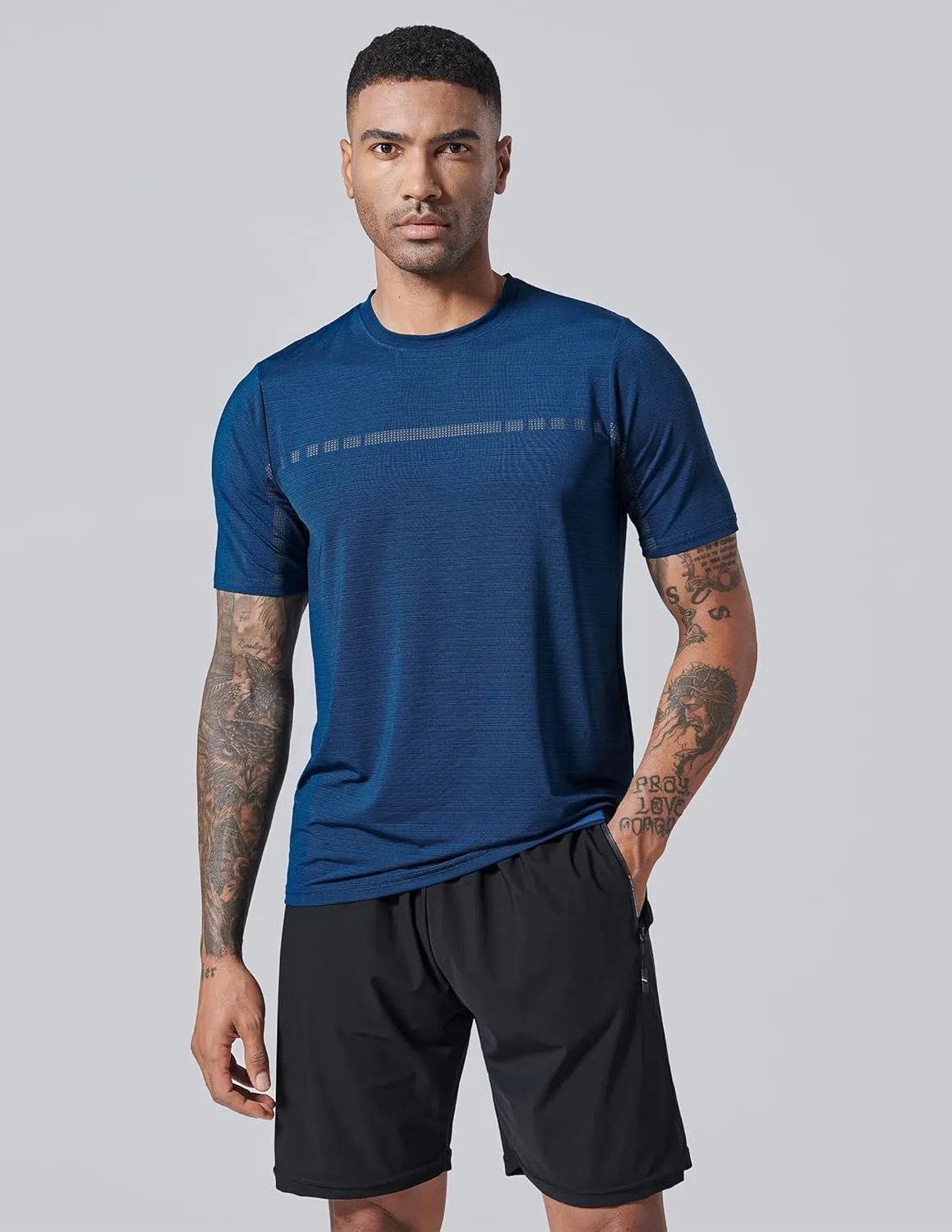 5 Pack Mens Active Quick Dry Crew Neck T Shirts | Athletic Running Gym Workout Short Sleeve Tee Tops Bulk