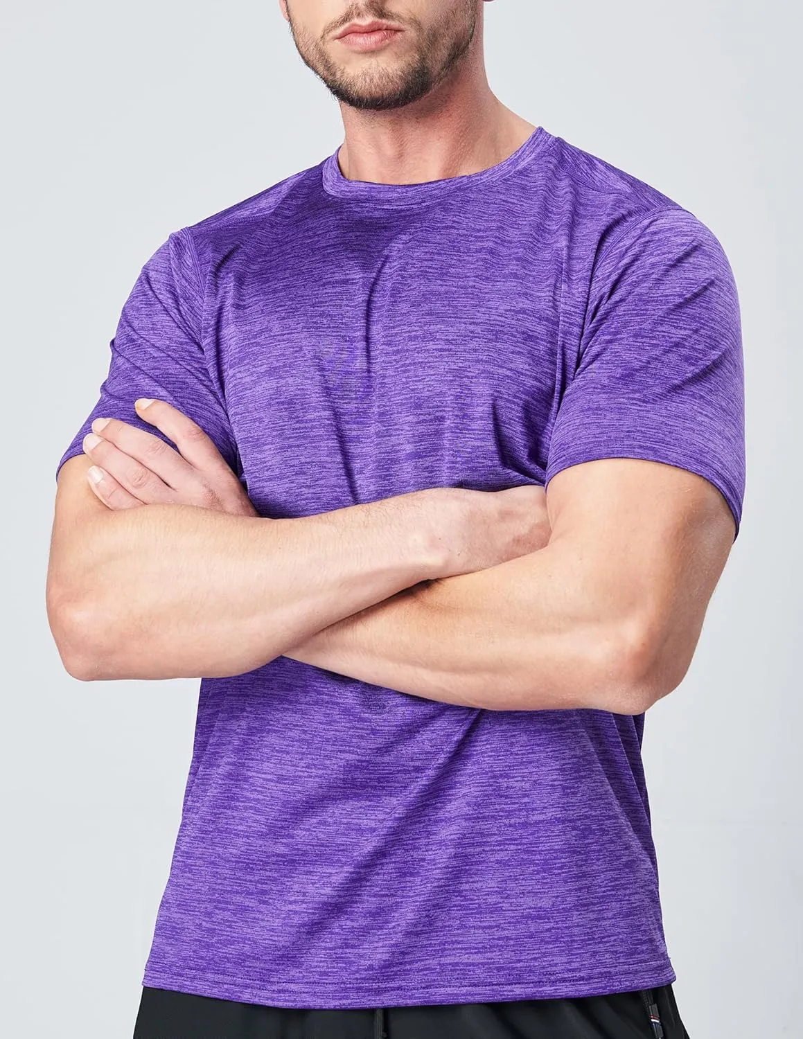 5 Pack Mens Active Quick Dry Crew Neck T Shirts | Athletic Running Gym Workout Short Sleeve Tee Tops Bulk