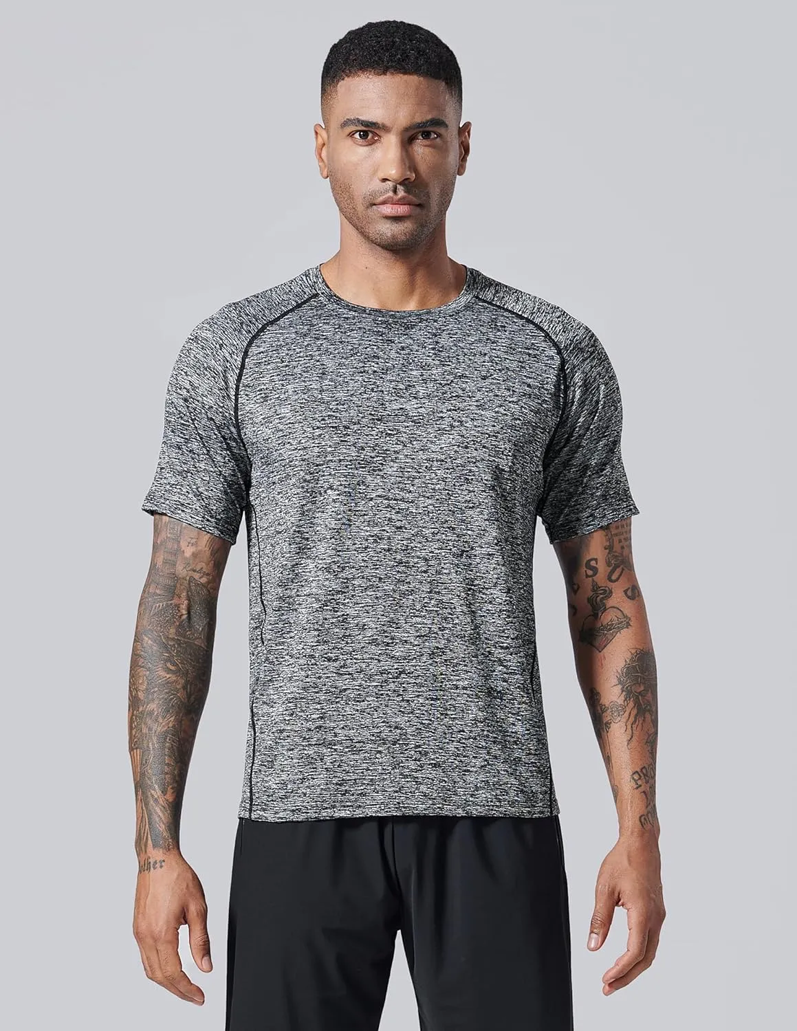 5 Pack Mens Active Quick Dry Crew Neck T Shirts | Athletic Running Gym Workout Short Sleeve Tee Tops Bulk