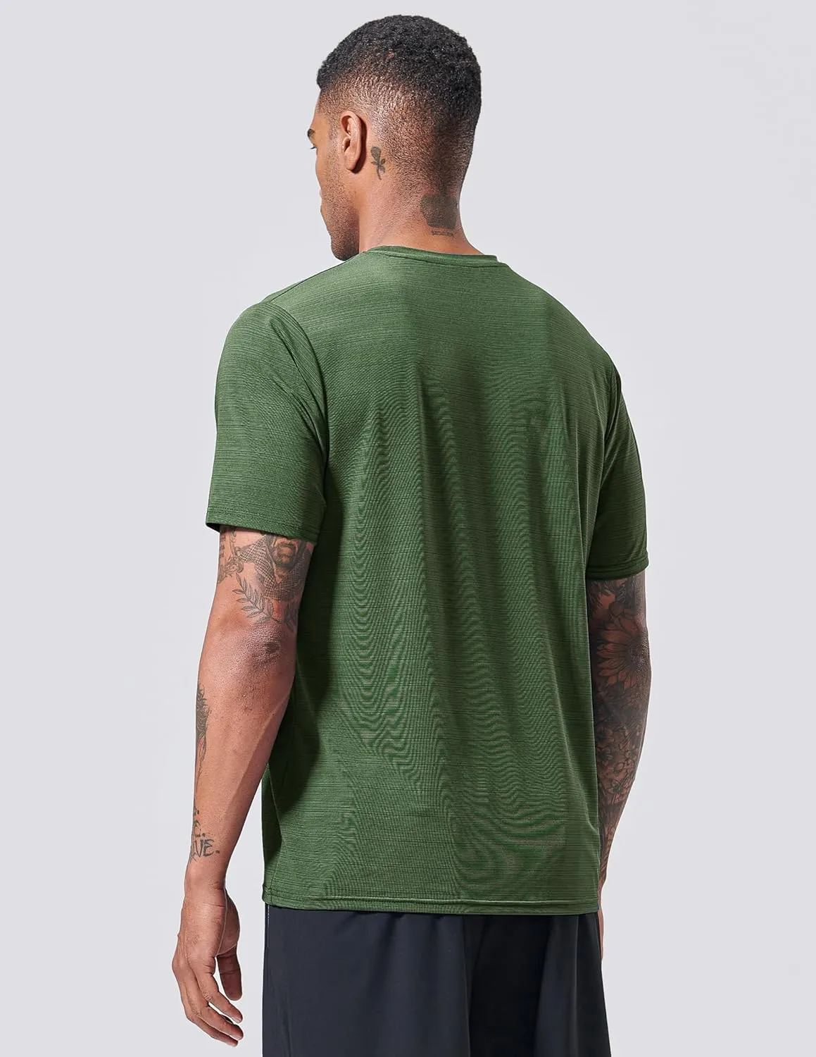5 Pack Mens Active Quick Dry Crew Neck T Shirts | Athletic Running Gym Workout Short Sleeve Tee Tops Bulk