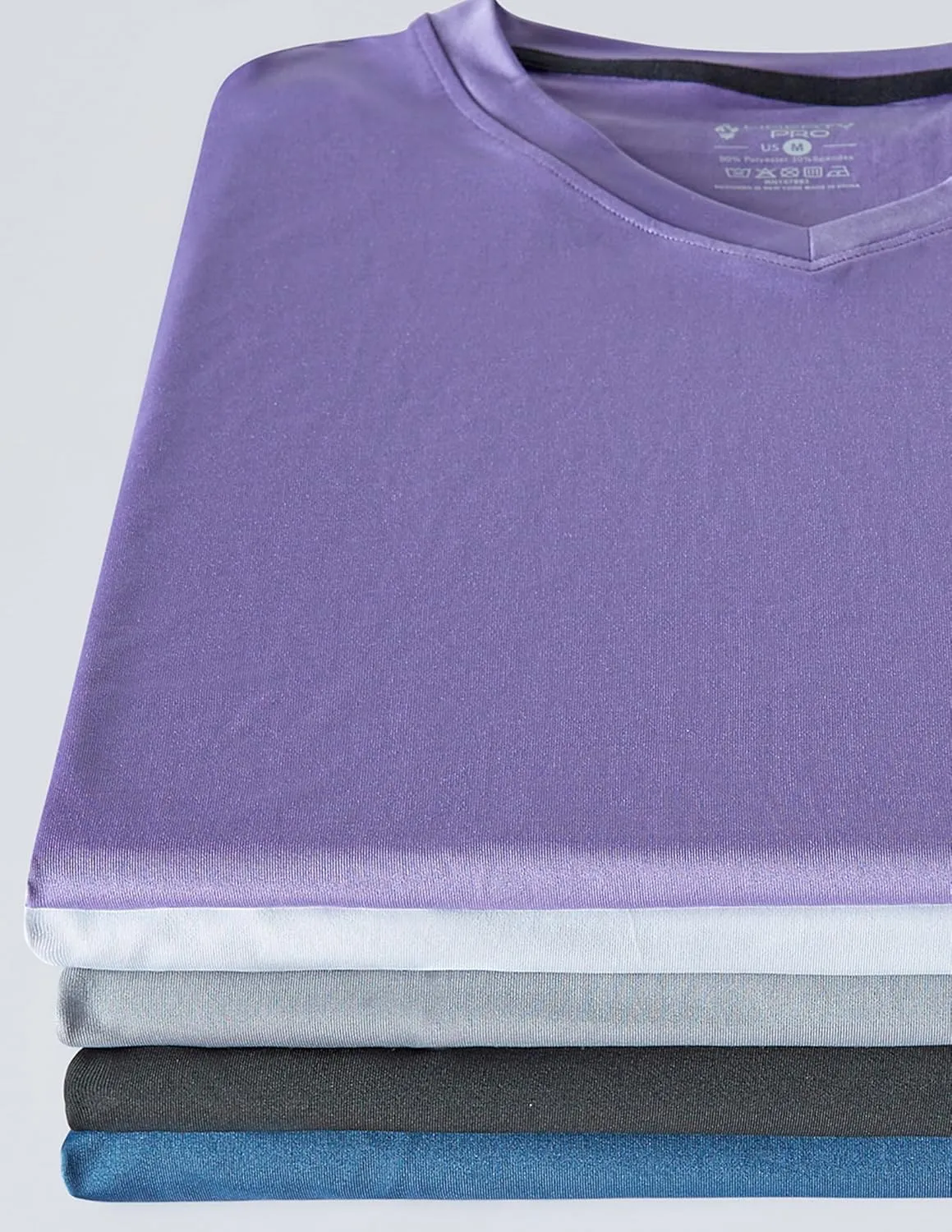 5 Pack Mens V-Neck Dry Fit T-Shirts, Active Athletic Short Sleeve Workout Tops, Performance Gym Tees (Available in Plus Size)