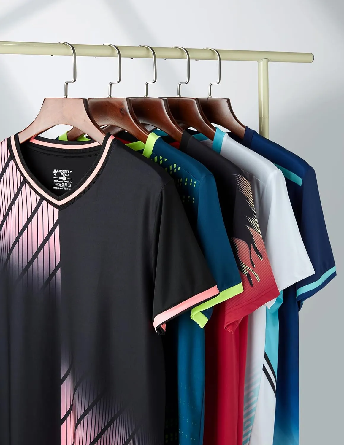5 Pack Mens V-Neck Dry Fit T-Shirts, Active Athletic Short Sleeve Workout Tops, Performance Gym Tees (Available in Plus Size)