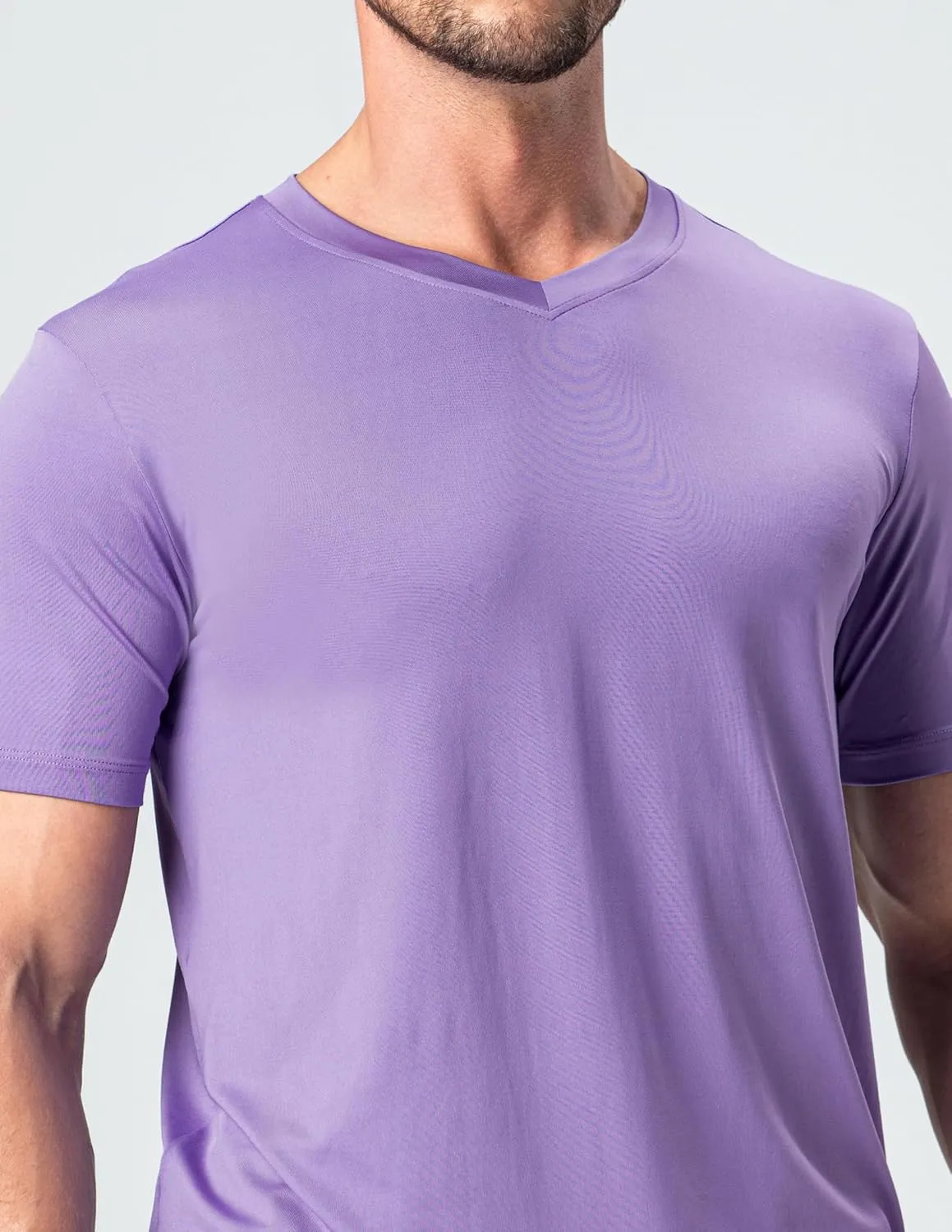 5 Pack Mens V-Neck Dry Fit T-Shirts, Active Athletic Short Sleeve Workout Tops, Performance Gym Tees (Available in Plus Size)
